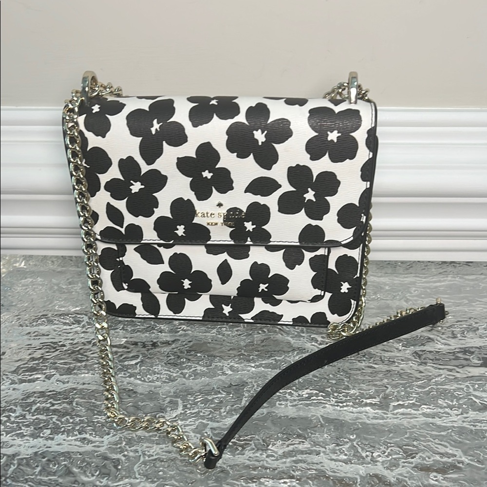 Kate Spade Black and White Floral Women Bag